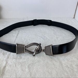 Cipriani Black Leather Belt Size M/L